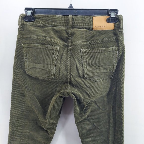Pacsun Stacked Skinny green curdoroy  Jeans size 29 - Picture 9 of 12